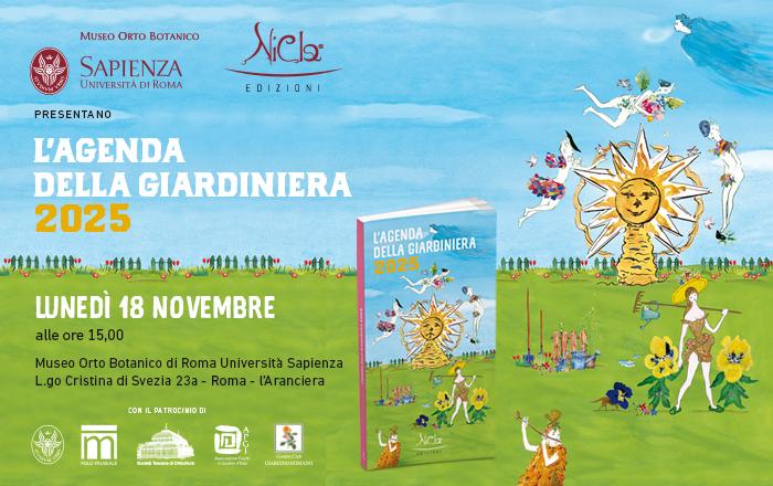 “L’Agenda della Giardiniera 2025” pubblicata da Nicla Edizioni Lunedì 18 novembre alle ore 15:00 | Aranciera dell'Orto Botanico di Roma